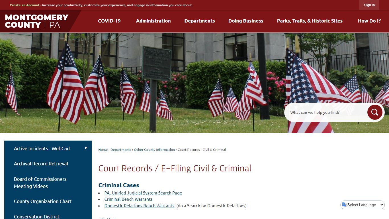 Court Records / E-Filing Civil & Criminal | Montgomery ...